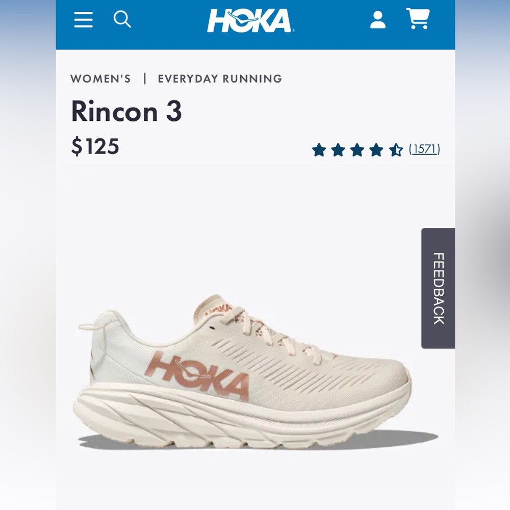 Hoka Rincon 3 - Eggnog/Rose Gold